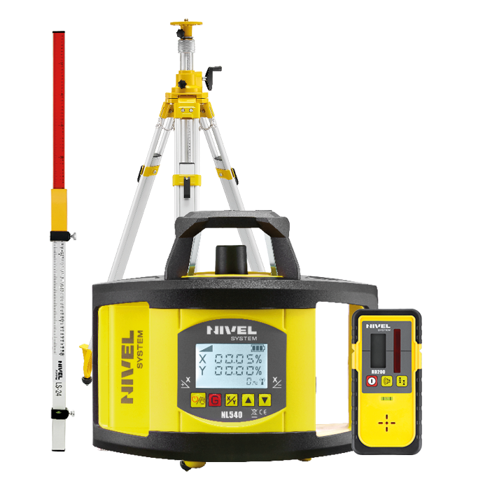 Set - Rotační laser Nivel System NL540 digitální sklon výsuvný stativ + lat´