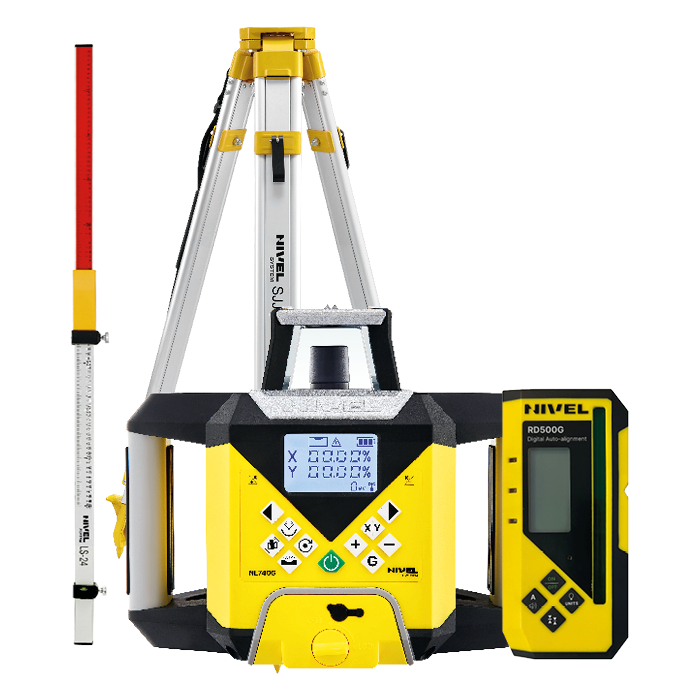Set - Rotační laser Nivel System NL740R Digitál výsuvný stativ + lat´