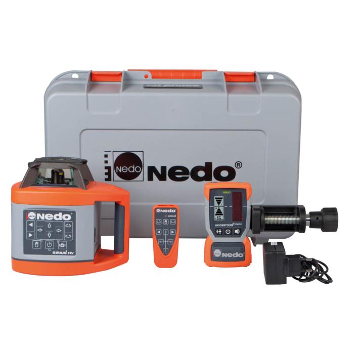 Set -Rotační laser Nedo Sirius HV výsuvný stativ + lat´