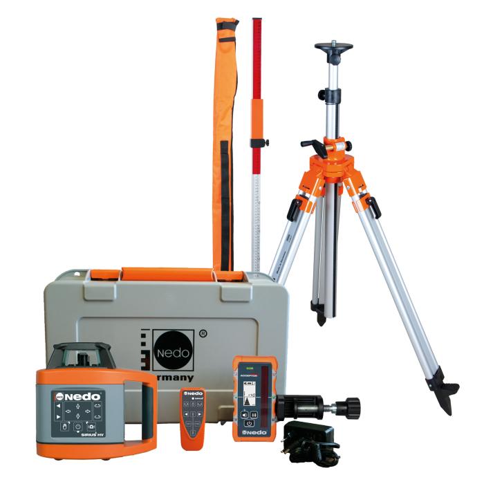 Set -Rotační laser Nedo Sirius HV výsuvný stativ + lat´